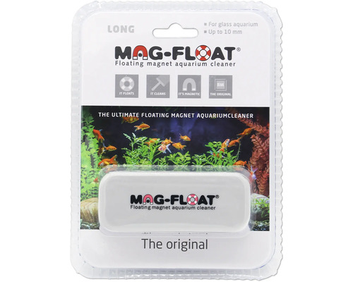 Scheibenreiniger Mag-Float Algenmagnet Long und Führungsschiene für Klinge Aquarium Algenmagnet schwimmend ca. 10 x 5,5 x 3,8 cm Glasstärke bis 10 mm