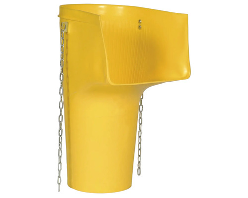 Gelber Schuttrutsche-Trichter mit Kettenaufhängung