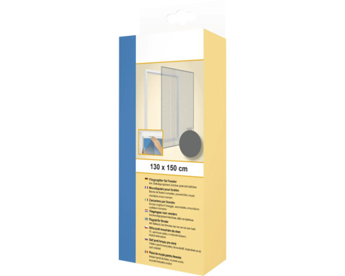 Fliegengitter für Fenster, 130 x 150 cm, inklusive selbstklebendem Klettband