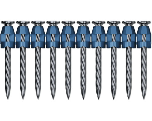 Magazinnägel für Befestigungsgeräte, Ansicht einer Reihe von Nägeln