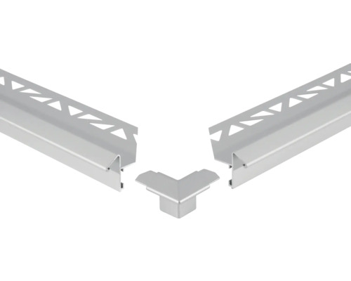 Fliesenprofil aus Aluminium mit Ecke