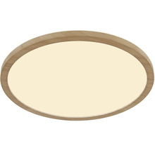 Ovale Deckenleuchte mit Holzrahmen
