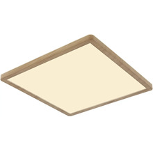 Quadratische LED Deckenleuchte mit Holzrahmen