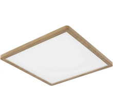 Quadratische Deckenleuchte mit Holzrahmen