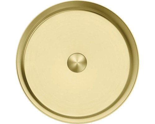 Rundes Aufsatzwaschbecken aus Metall mit Abfluss