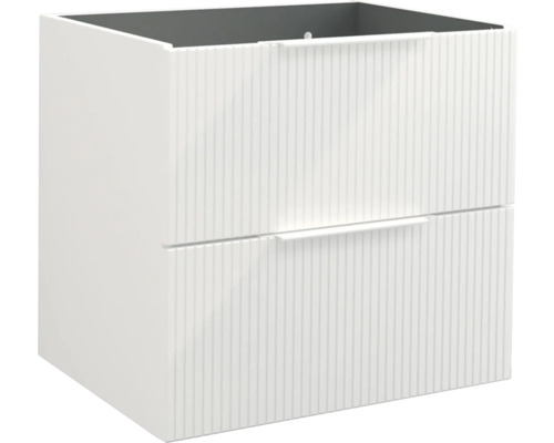 Waschbeckenunterschrank Jungborn Quattro 60x50x46 cm ohne Waschbecken weiß matt Waschbeckenunterschrank mit zwei Schubladen für Badezimmer