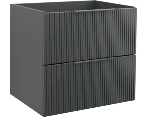 Waschbeckenunterschrank Jungborn Quattro 60x50 cmx46 cm ohne Waschbecken schwarz matt matt