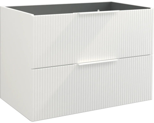 Waschbeckenunterschrank Jungborn Quattro 80x50x46 cm ohne Waschbecken weiß matt Waschtischunterschrank mit zwei Schubladen
