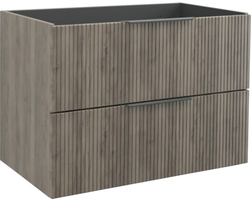 Waschbeckenunterschrank Jungborn Quattro 80x50x46 cm ohne Waschbecken nuss matt Waschbeckenunterschrank mit zwei Schubladen für das Badezimmer