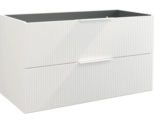 Waschbeckenunterschrank Jungborn Quattro 100x50x46 cm ohne Waschbecken weiß matt