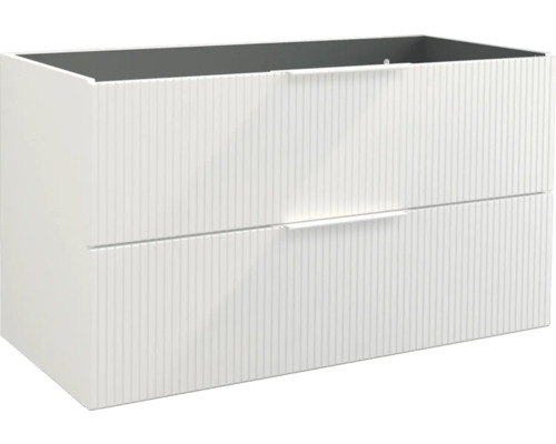 Waschbeckenunterschrank Jungborn Quattro 100x50x46 cm ohne Waschbecken weiß matt Waschbeckenunterschrank mit zwei Schubladen