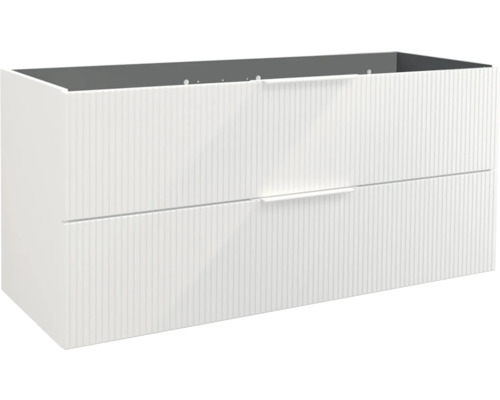 Waschbeckenunterschrank Jungborn Quattro 120x50x46 cm ohne Waschbecken weiß matt Waschtischunterschrank mit zwei Schubladen für das Badezimmer