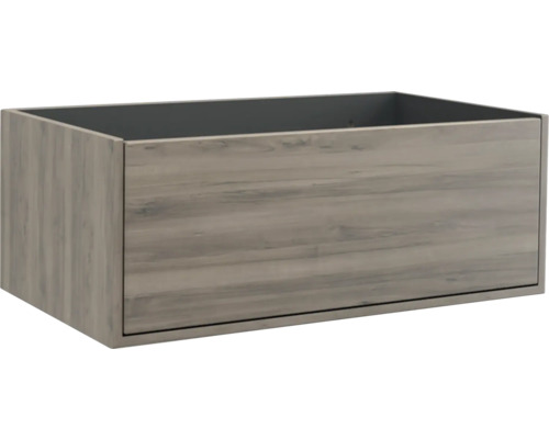 Waschbeckenunterschrank Jungborn Nove 80x30x46 cm ohne Waschbecken nuss matt Waschtischunterschrank mit Holzdekor für das Badezimmer
