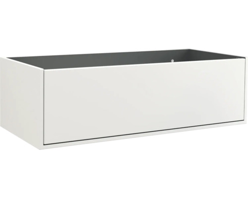 Waschbeckenunterschrank Jungborn Nove 100x30x46 cm ohne Waschbecken weiß matt Rechteckiger Auszug für Badezimmermöbel