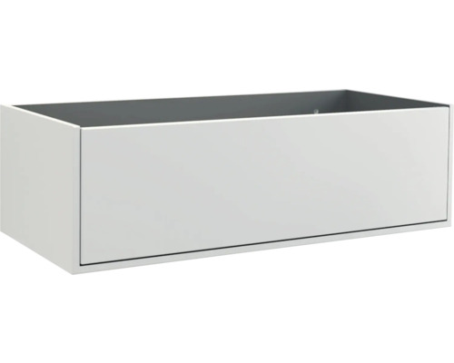 Waschbeckenunterschrank Jungborn Nove 100x30x46 cm ohne Waschbecken grau matt Weißer Badezimmerschrankauszug