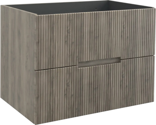 Waschbeckenunterschrank Jungborn Sedici 80x57x50 cm ohne Waschbecken nuss matt Waschbeckenunterschrank mit zwei Schubladen im Holzdekor