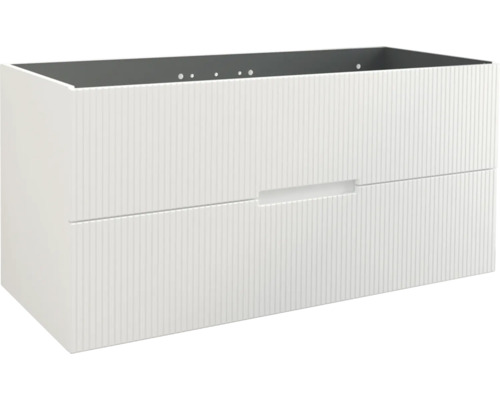 Waschbeckenunterschrank Jungborn Sedici 120x57x50 cm ohne Waschbecken weiß matt Waschbeckenunterschrank mit zwei Schubladen
