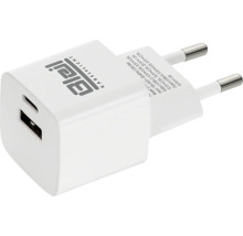 Steckdosenadapter mit USB Anschlüssen und Bleil Logo
