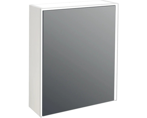 LED-Spiegelschrank Jungborn Quattro Sedici Nove 1-türig 60x20x70 cm weiß matt Spiegelschrank mit Spiegeltür