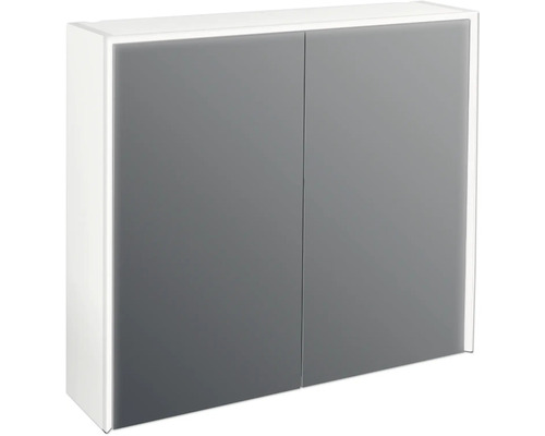 LED-Spiegelschrank Jungborn Quattro Sedici Nove 2-türig 80x20x70 cm weiß mat