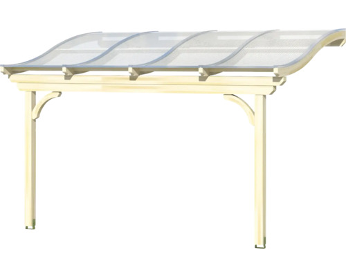 Carport aus Holz mit transparentem Dach
