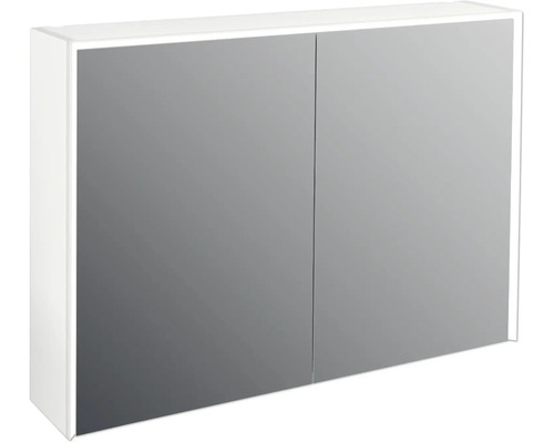 LED-Spiegelschrank Jungborn Quattro Sedici Nove 2-türig 100x20x70 cm weiß matt