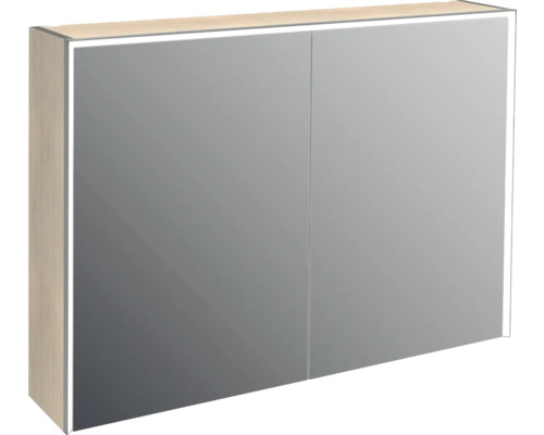 LED-Spiegelschrank Jungborn Quattro Sedici Nove 2-türig 100x20x70 cm tabacco Spiegelschrank mit Beleuchtung für das Badezimmer