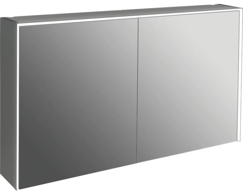 LED-Spiegelschrank Jungborn Quattro Sedici Nove 2-türig 120x20x70 cm schwarz matt Spiegelschrank mit zwei Türen und Beleuchtung