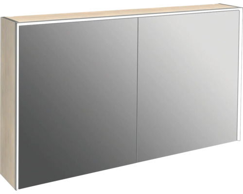 LED-Spiegelschrank Jungborn Quattro Sedici Nove 2-türig 120x20x70 cm tabacco Badezimmer Spiegelschrank mit zwei Türen und Beleuchtung