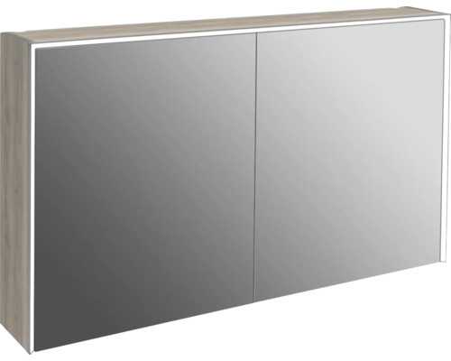 LED-Spiegelschrank Jungborn Quattro Sedici Nove 2-türig 120x20x70 cm nussbaum Spiegelschrank mit Beleuchtung für das Badezimmer