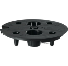 Schwarze Lechuza Pflanzscheibe mit mehreren Pflanzlöchern.