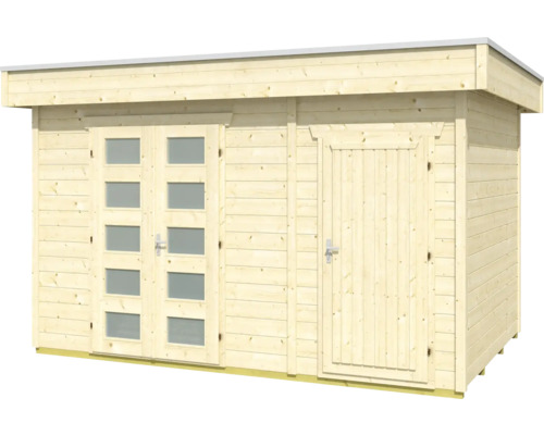 Holzgartenhaus mit Doppeltür und Einzeltür