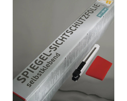 Spiegel Sichtschutzfolie selbstklebend, inklusive Messer und Rakel, Größe 90 x 150 cm