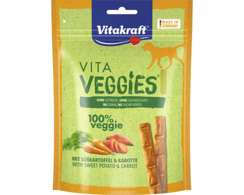 Vitakraft Vita Veggies Stickies für Hunde mit Süßkartoffel und Karotte, ohne Getreide und ohne Zuckerzusatz