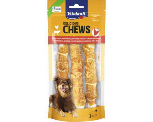 Hundesnack Vitalkraft Chews Kaurolle Huhn 140 g 3 Stk Vitakraft Delicious Chews Hundesnacks im Beutel