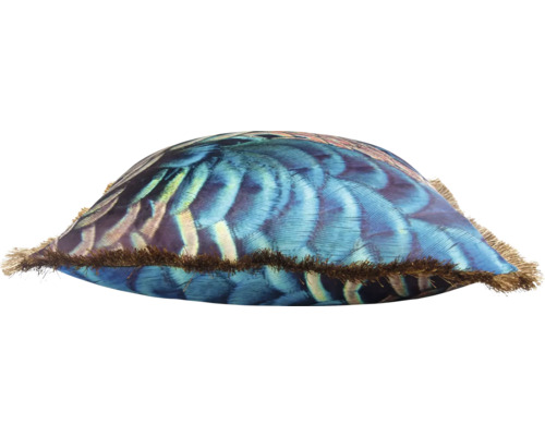 Dekokissen mit Federdesign und Fransen