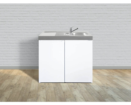 Miniküche Stengel Easyline ME100 100x60 cm Becken rechts weiß glänzend Miniküche Stengel Easyline ME100 100x60 cm Becken rechts weiß glänzend