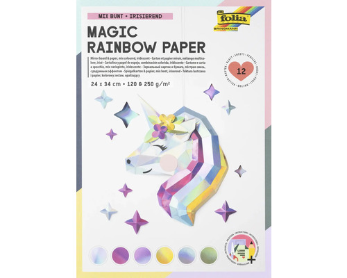 Magic Rainbow Papierblock mit Einhorn Motiv, 24 x 34 cm