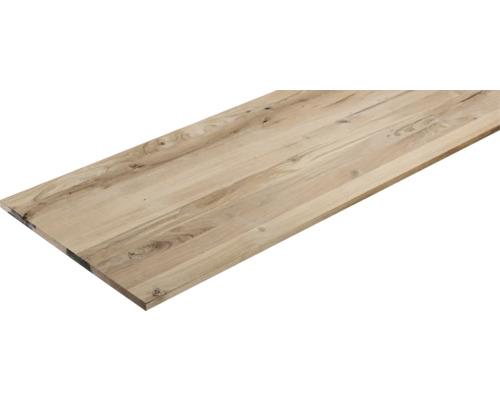 Leimholz Eiche Vintage durchgehende Lamellen 1200x400x27 mm Holzplatte aus Eiche