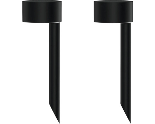 Zwei schwarze Gartenstrahler mit Erdspieß