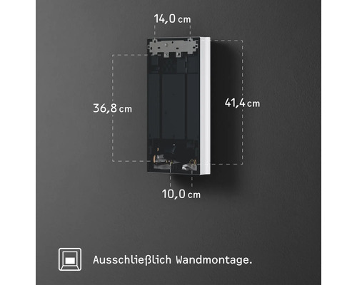 Abmessungen der Wandmontagebox