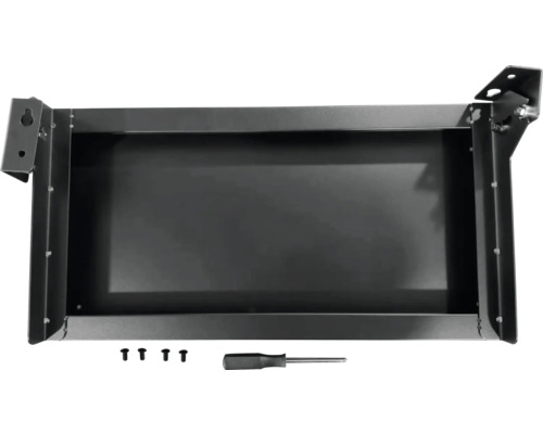 Metall Unterbauschrank mit Schrauben und Schraubendreher