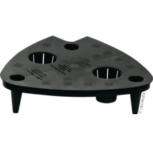 Schwarzer Eck-Pflanztisch mit Pflanzlöchern