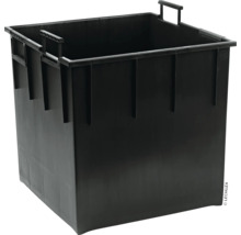 Schwarzer Pflanzkasten aus Kunststoff mit Griffen