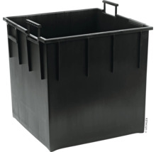 Schwarzer Pflanzkasten aus Kunststoff mit Griffen
