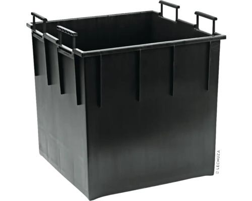 Pflanzeinsatz Lechuza für Cubic 50 Kunststoff schwarz Schwarzer Pflanzbehälter aus Kunststoff mit Tragegriffen