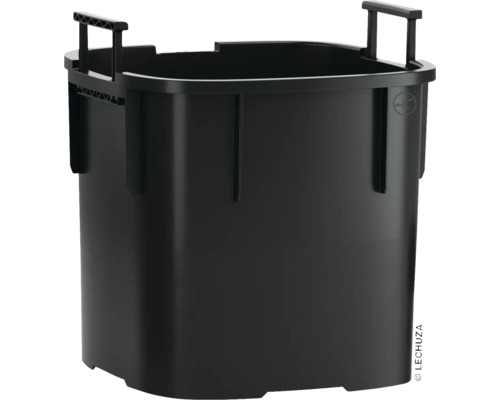 Schwarzer Pflanzeinsatz aus Kunststoff mit Griffen