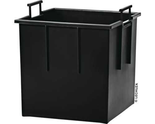 Schwarzer Pflanzkasten aus Kunststoff mit Griffen