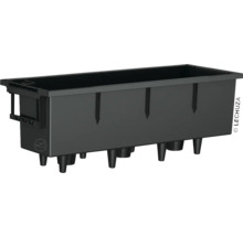 Schwarzer Pflanzkasten aus Kunststoff mit Füßen