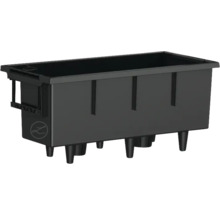 Schwarzer Pflanzkasten aus Kunststoff mit Füßen